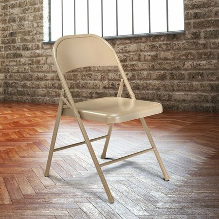 NATIONAL PUBLIC SEATING 901 Commercialine Beige Metal Folding Chair 386901